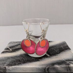 Funky Lightweight Pink and Orange Earrings